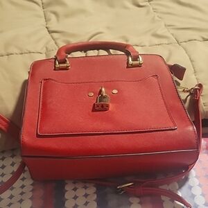 Women's red cross body hand bag